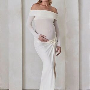 Soft Mesh Maternity skirt in Ivory
